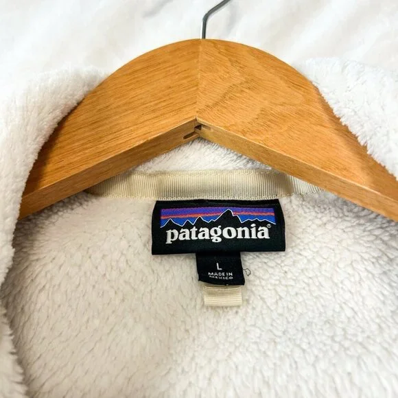 Patagonia Re-Tool Snap-T Fleece Pullover Cream Raw Linen Size L - Picture 6 of 10